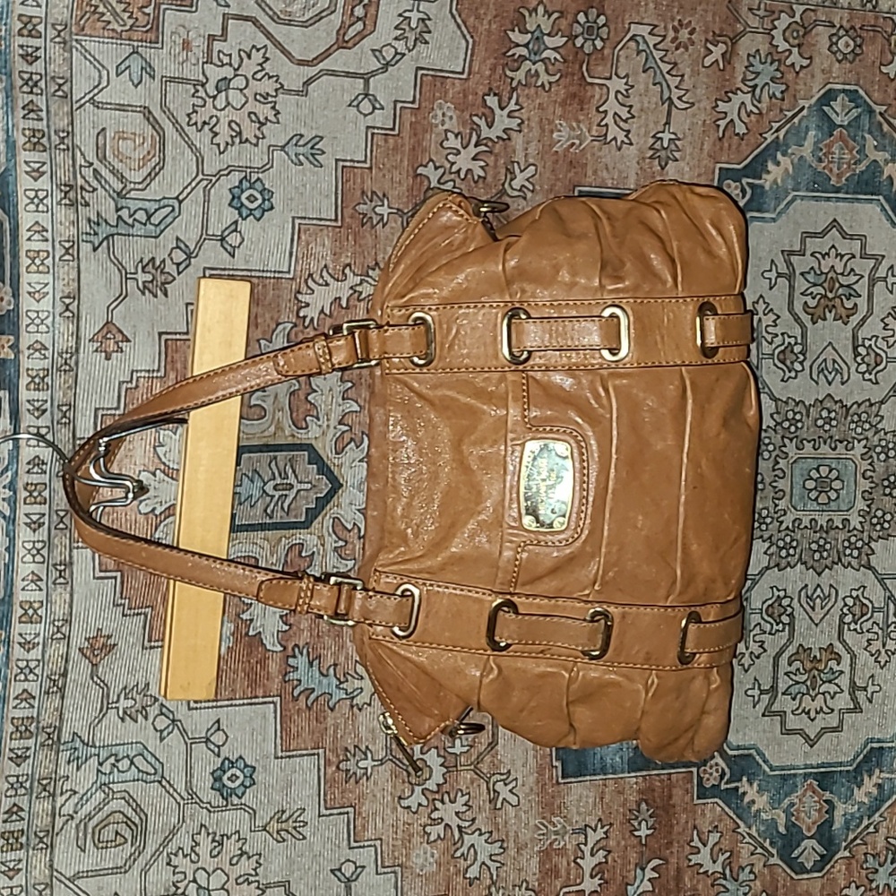 MK Leather Ruched Satchel